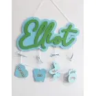 Name an der Wand mit Hintergrund und Details, Geschenk der Großeltern