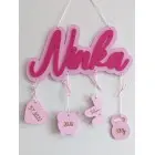 Name on the wall with background and details, gift from grandparents