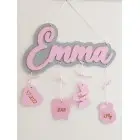 Meno na stenu Emma s pozadím a údajmi