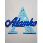 Drevené písmeno s menom a údajmi cca 30cm - Laura