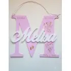 Drevené písmeno s menom a údajmi cca 30cm - Laura