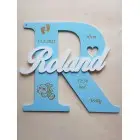 Holzbuchstabe mit Namen und Daten ca. 30cm - Laura