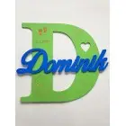 Drevené písmeno s menom a údajmi cca 30cm - Hanka