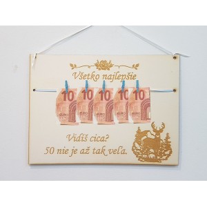 Geschenk für einen Mann zum 50. Geburtstag: Holztafel 30x22cm 2