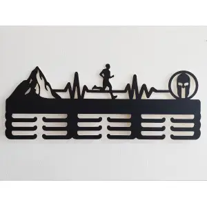 Wooden medal hanger painted 55cm SPARTAN MOUNTAIN RUN 2
