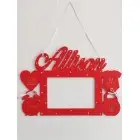 Fotorámik s menom na stenu farba červená