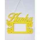 Fotorámik s menom na stenu farba červená