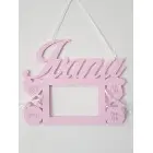 Fotorámik s menom na stenu farba červená