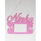 Fotorámik s menom na stenu farba červená