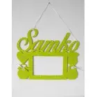 Fotorámik s menom na stenu farba červená