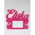 Fotorámik s menom na stenu farba červená