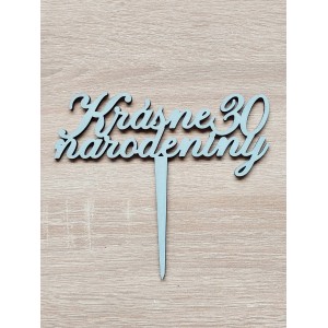 Wooden stake Beautiful birthday and age width 15cm painted