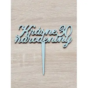 Wooden stake Beautiful birthday and age width 15cm painted