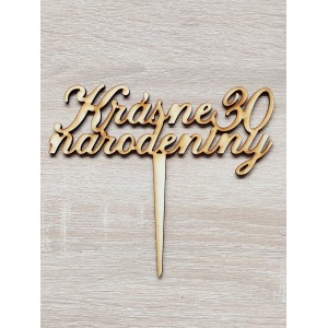 Wooden stake Happy birthday and age width 15cm