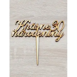 Wooden stake Happy birthday and age width 15cm