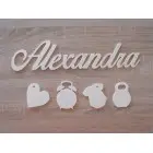 Product-Wooden name with accessories for completion