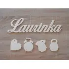 Product-Wooden name with accessories for completion