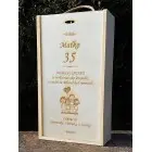 Wooden wine gift box for 2x0.75l - gift for a 60th birthday - family
