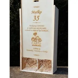 Wooden wine gift box for 2x0.75l - gift for a 60th birthday - family 2