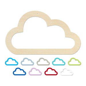 Holzige Wolke 32x18,5cm bemalt