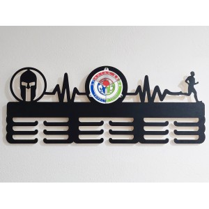 Wooden medal hanger painted 55cm TRIFECTA SPARTAN - black 2
