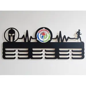 Wooden medal hanger painted 55cm TRIFECTA SPARTAN - black 2