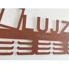 Drevený vešiak na medaily maľovaný 55cm fotorámik a gravír. text na mieru