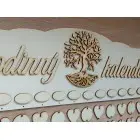 Wooden family calendar type B with the inscription "Family Calendar" TREE