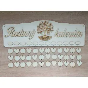 Familienkalender lasergraviert