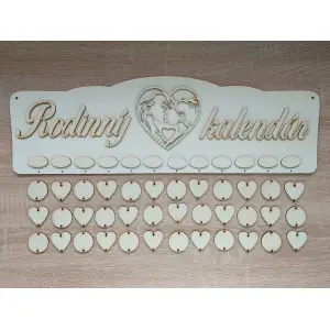 Family calendar lasered