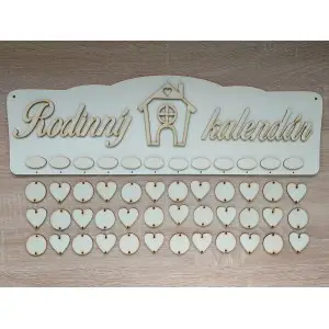 Familienkalender lasergraviert