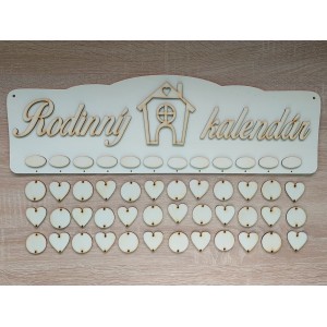 Wooden family calendar type B with inscription "Rodinný...