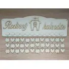 Drevený rodinný kalendár typ B s nápisom "Rodinný kalendár" DOMČEK