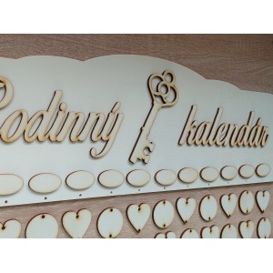 Holz-Familienkalender Typ B mit der Aufschrift "Familienkalender" SCHLÜSSEL 2