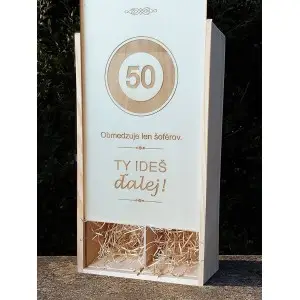 Wooden gift box for 2x0.75l wine - gift for 50th birthday - brand 2