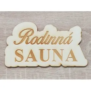 Sign Family Sauna 20cm laser engraved on an oval plaque