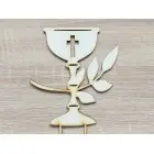 Wooden stake 1st Holy Communion chalice 15cmx14cm