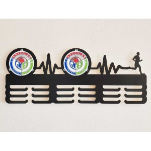 Drevený vešiak na medaily maľovaný 55cm na 2 TRIFECTY - čierny 2