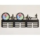 Drevený vešiak na medaily maľovaný 55cm na 2 TRIFECTY - čierny