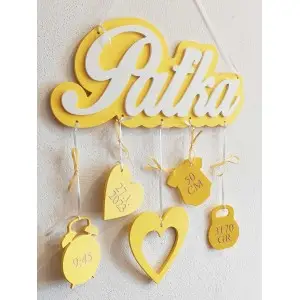 Name with background and information + photo frame heart 2