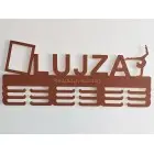 Drevený vešiak na medaily maľovaný 55cm s gravírovaním - čierny