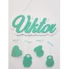 1st birthday - Name with background and details - Maťko