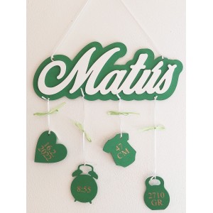 1st birthday - Name with background and details - Maťko 2