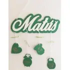 1st birthday - Name with background and details - Maťko