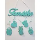 5 hanging accessories with the name Maxík and the animal tiger