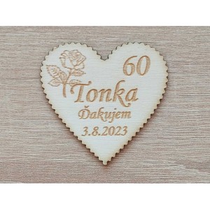 Birthday magnet indented heart 55x3mm