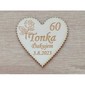 Birthday magnets for celebration, heart-shaped, 55x3mm