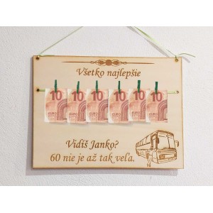 Holztafel 30x22cm sehen 60 ist nicht so viel, BUSFAHRER