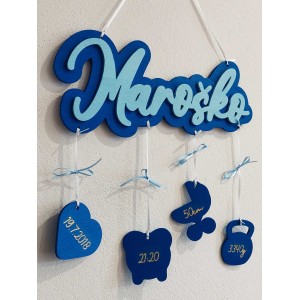 Meno na stenu Maroško s pozadím a údajmi 2