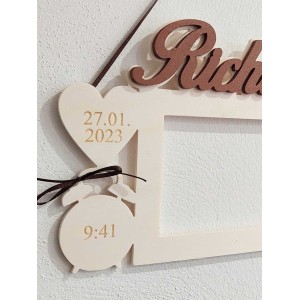 Wooden photo frame gift for baby Richard 2